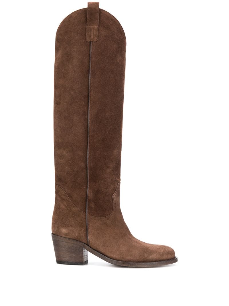 Via Roma 15 Textured Knee-length Boots In Brown