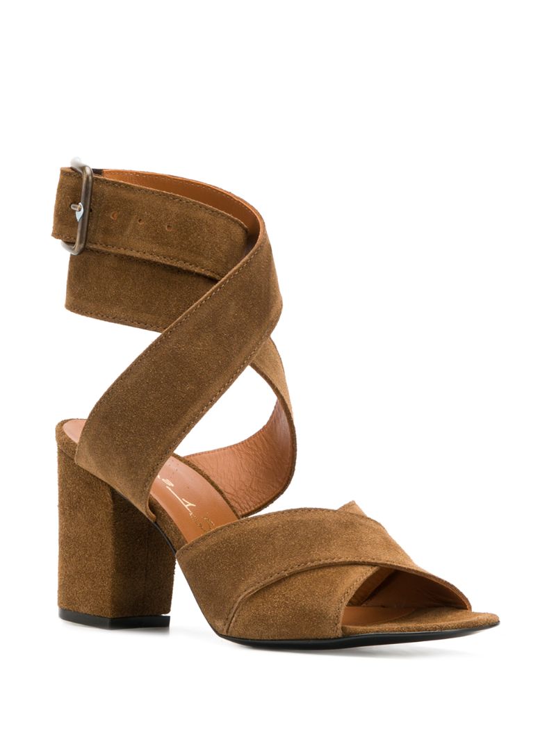 Shop Via Roma 15 Textured Strappy Style Sandals In Brown