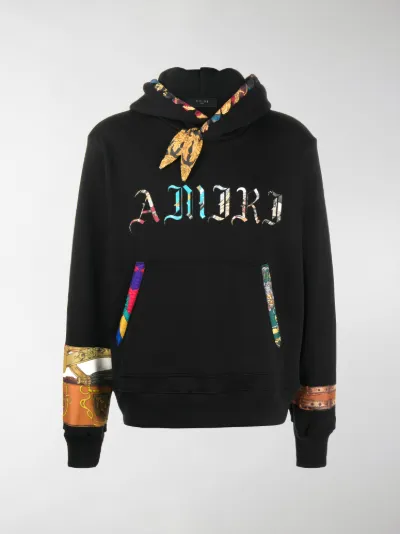 AMIRI bandana-print cotton hoodie black 