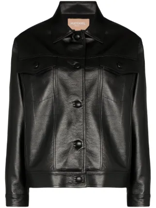 leather button up jacket