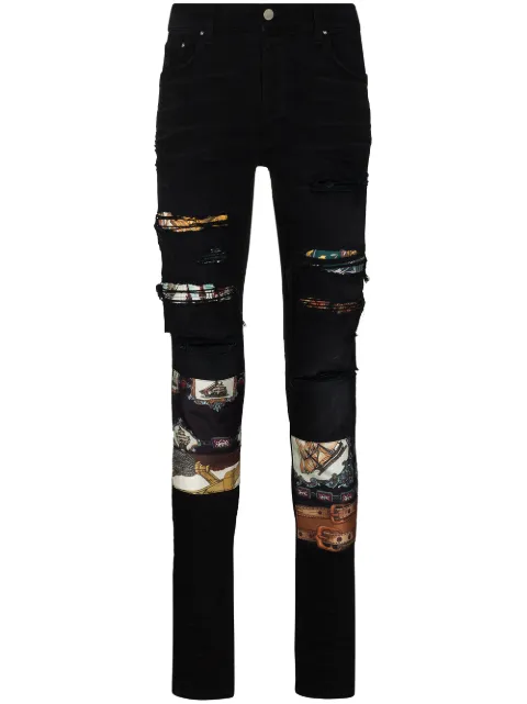 AMIRI Scarf Patch Detail Skinny Jeans 