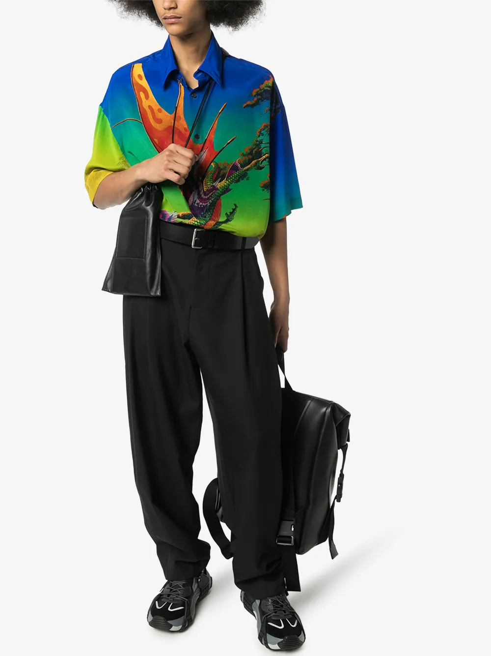 VALENTINO VALENTINO DRAGON AT DAWN PRINT SILK SHIRT,TV0AAB3566D15236385