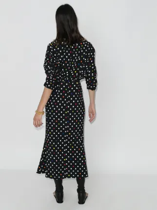 spot-pattern midi dress展示图