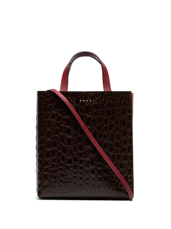 croc leather tote