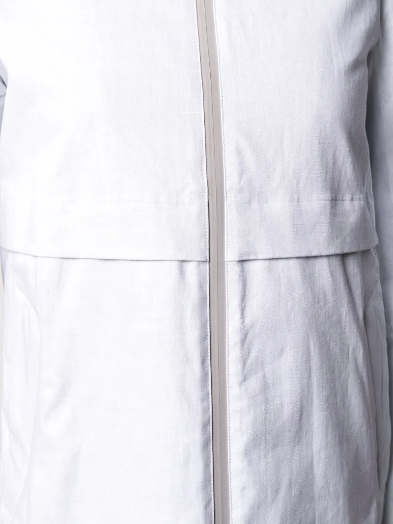 Herno Hooded Double-slider Zip Coat In White