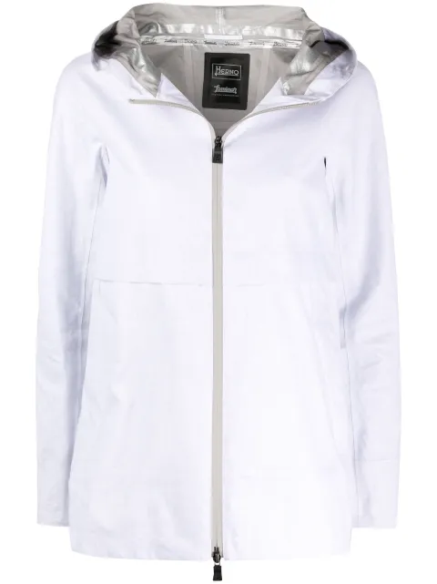 Herno hooded double-slider zip coat
