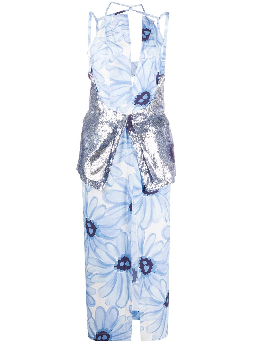 фото Jacquemus многослойное платье с цветочным принтом и пайетками