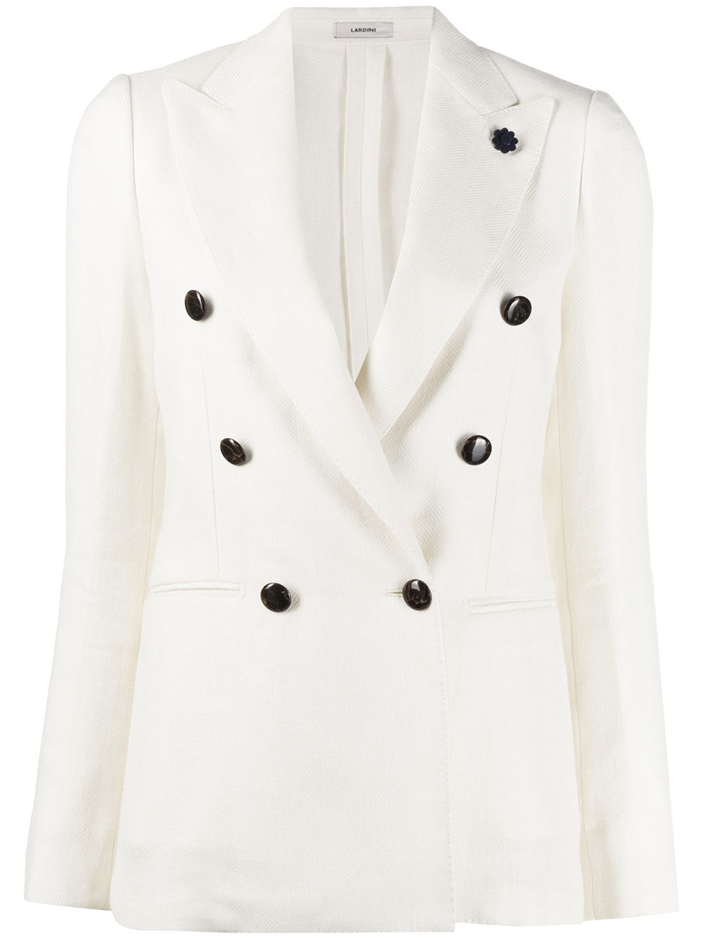 Lardini Fitted Double-breasted Blazer In White