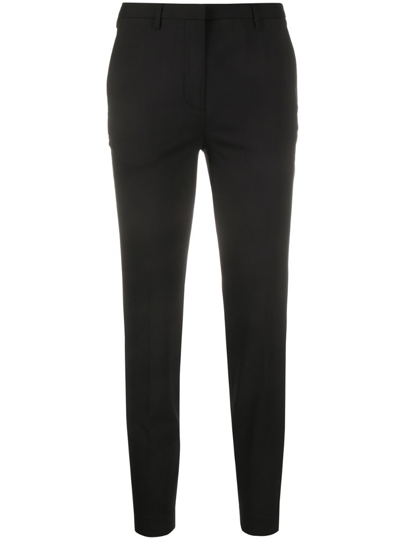 Shop Lardini Slim-fit Cropped Trousers In Black