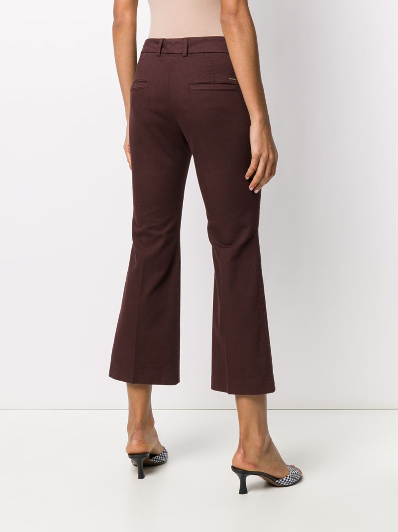 Shop Incotex Cropped Flared Leg Trousers In Red