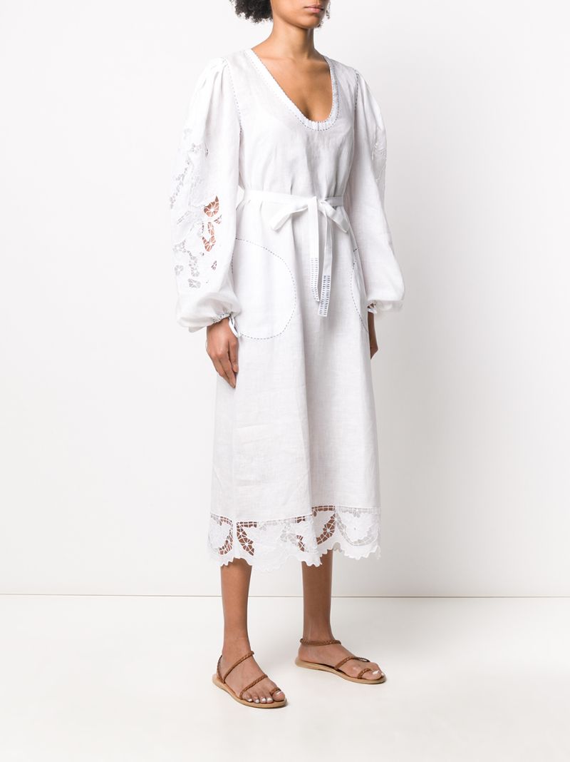 Shop Vita Kin Muscat Embroidered Linen Dress In White