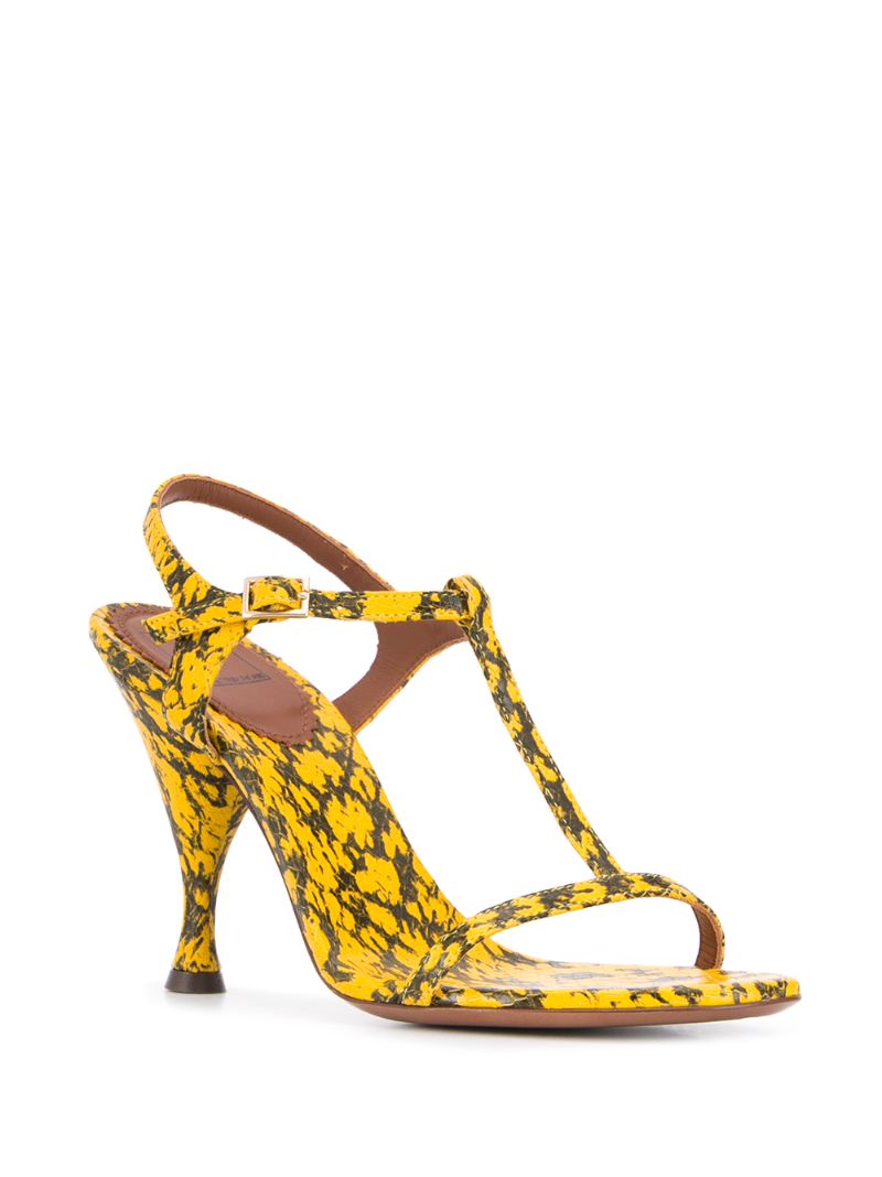 Shop L'autre Chose Snakeskin Print Sandals In Yellow