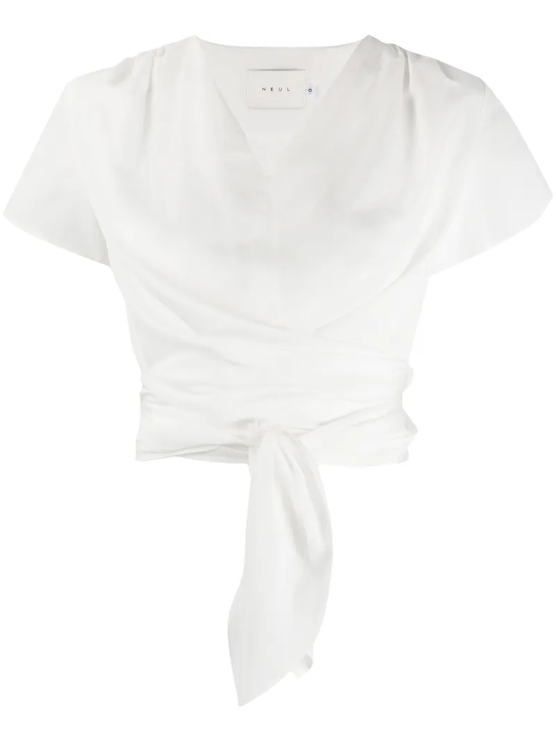 Neul Wrapped Waist Blouse In White