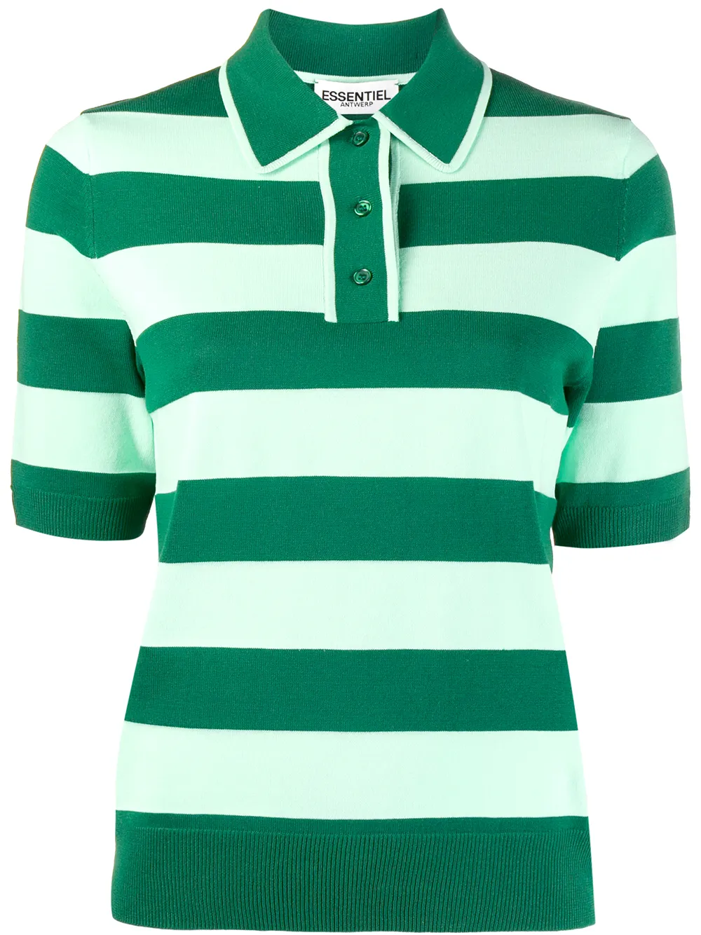 green striped polo shirt