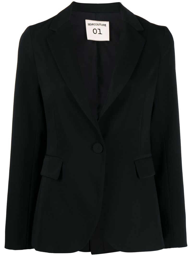 Semicouture Fitted Single-breasted Blazer In Black