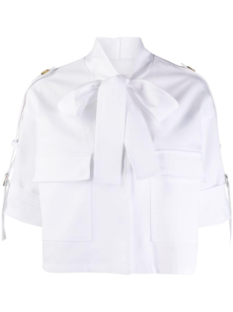 Red Valentino Bow Tie Jacket In White