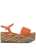 Madison.Maison woven leather 50mm wedges - Orange