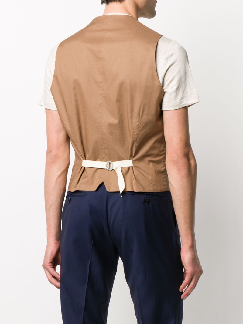 Shop Tagliatore Brian Striped Waistcoat In Neutrals