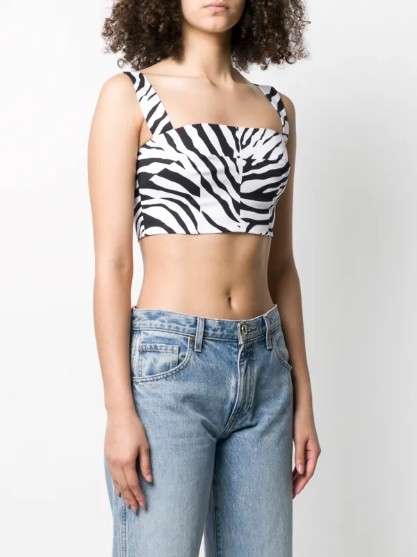 Dolce & Gabbana Zebra Print Bustier Top | Black | FARFETCH