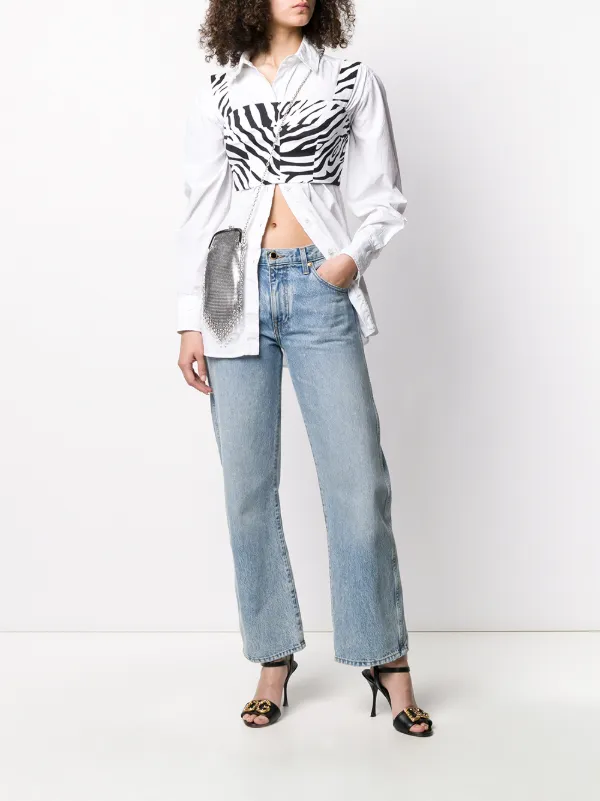Dolce & Gabbana Zebra Print Bustier Top | Black | FARFETCH