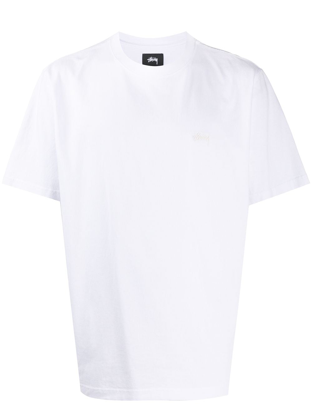 Stussy Logo Embroidered Relaxed Fit T-shirt In White