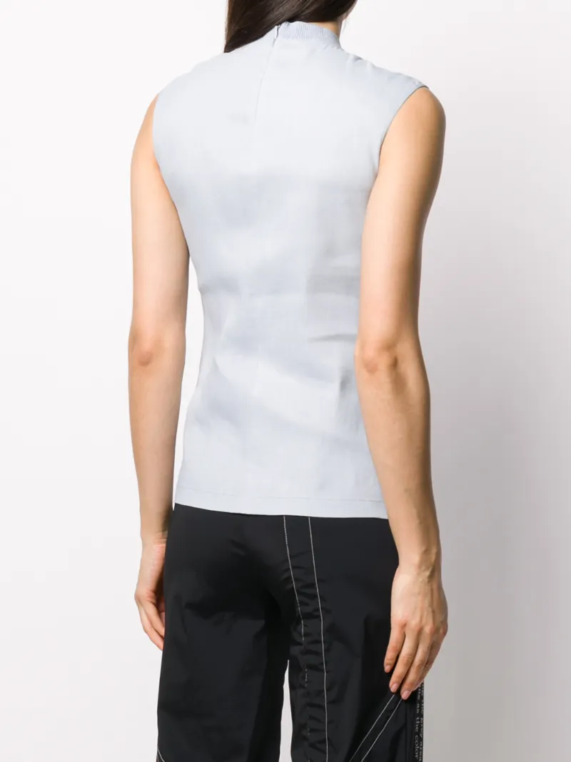OFF-WHITE SLEEVELESS BLOUSE