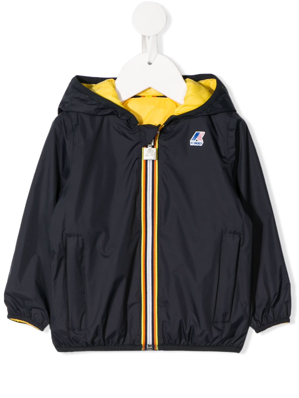 K-way Babies' Logo Stripe Raincoat In Blue