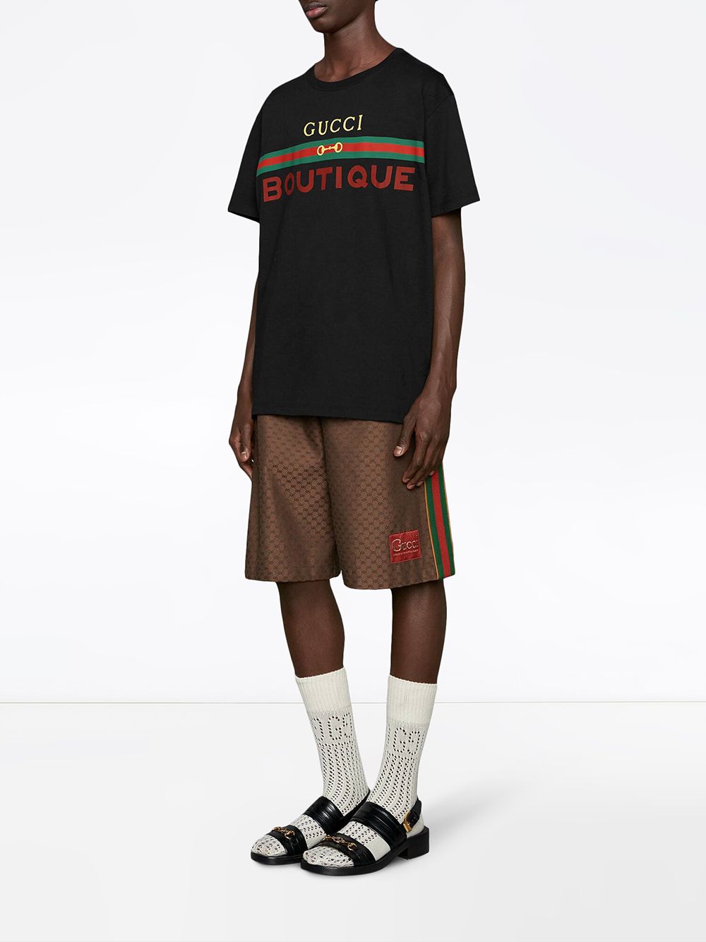 Shop Gucci Gucci boutique print T-shirt with Express Delivery - FARFETCH