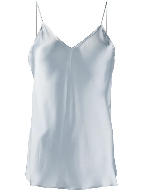 blue silk camisole top