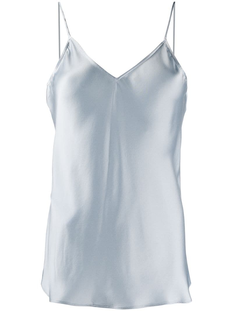 Giorgio Armani Silk Camisole Top In Blue