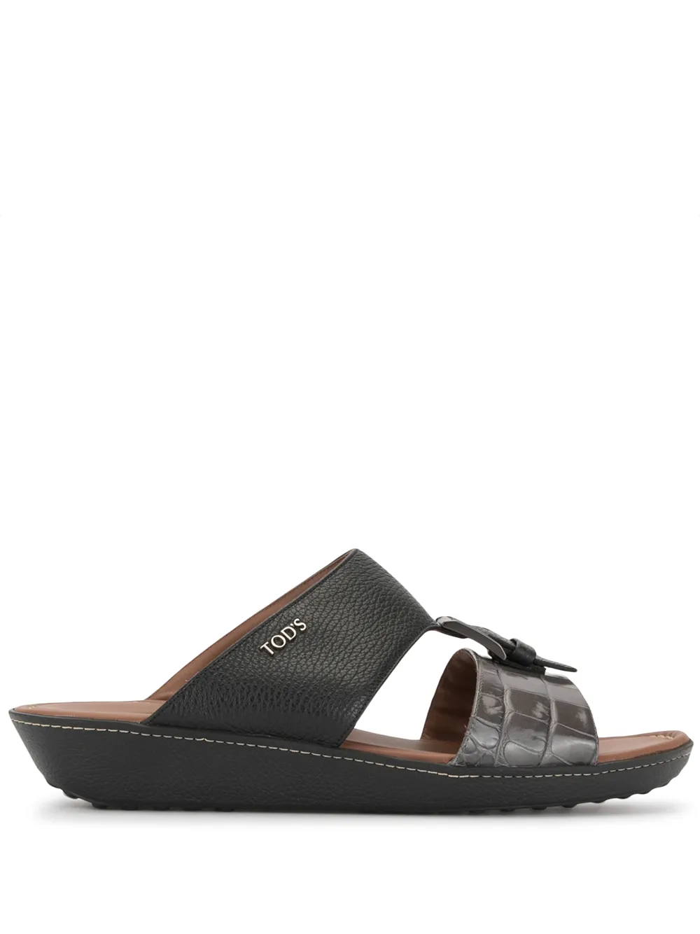 Click to view more detailed imagery on our partner's website Tod's Two-tone Leather Sandals In 黑色