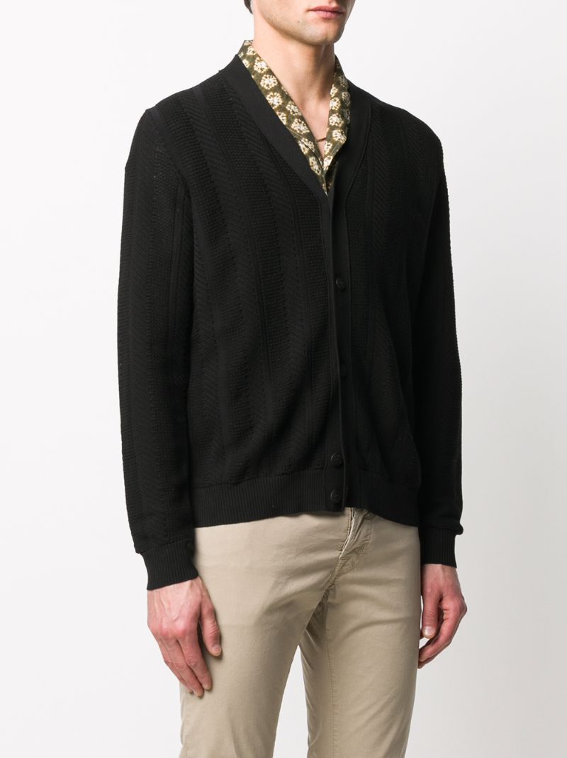 Shop Roberto Collina Crochet Knit Cardigan In Black