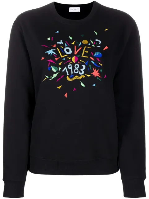 Saint Laurent Love 1983 embroidered sweatshirt