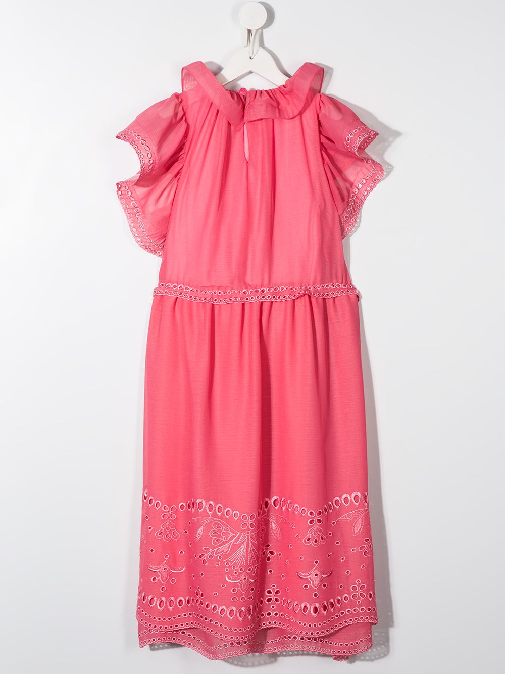 фото Alberta ferretti kids ruffled neck midi dress