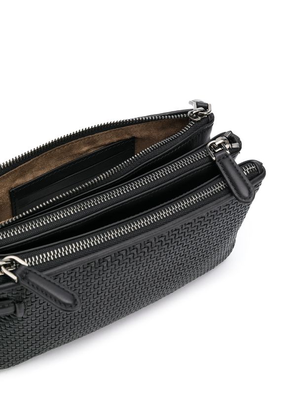 Ermenegildo Zegna - ERMENEGILDO ZEGNA LEATHER HANDBAG WITH CROSSBODY STRAP