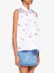 Miu Miu floral-embroidered sleeveless blouse