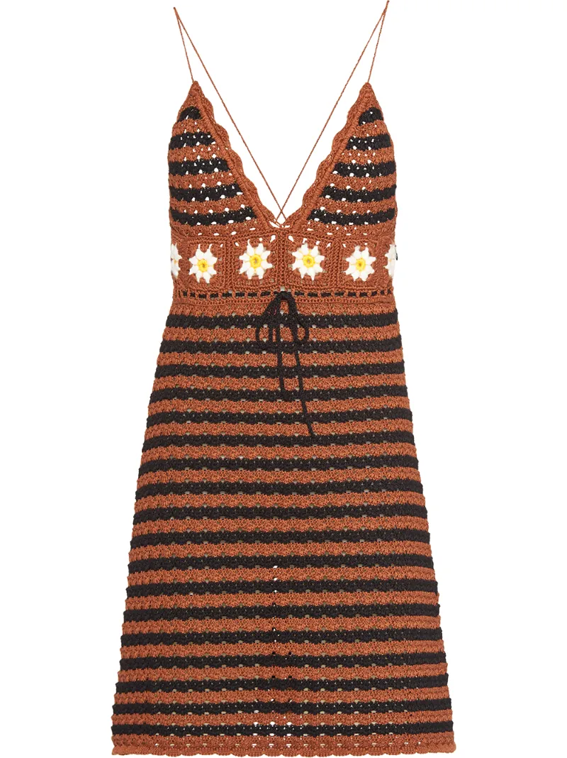 miu miu crochet dress Floral In Black hideuk-PDPTAG3 Color:Ivory Lace With Champagne Lining Country Charm Cotton Dress Halter dress Lined garment