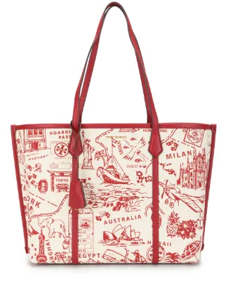 tory burch perry printed tote