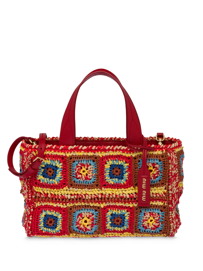 Miu Miu Crochet Handbag In Red ModeSens