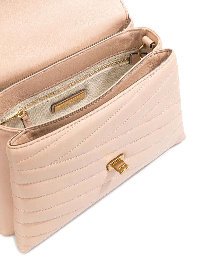 Tory Burch Kira Chevron Quilted Leather Top Handle Satchel In Pink