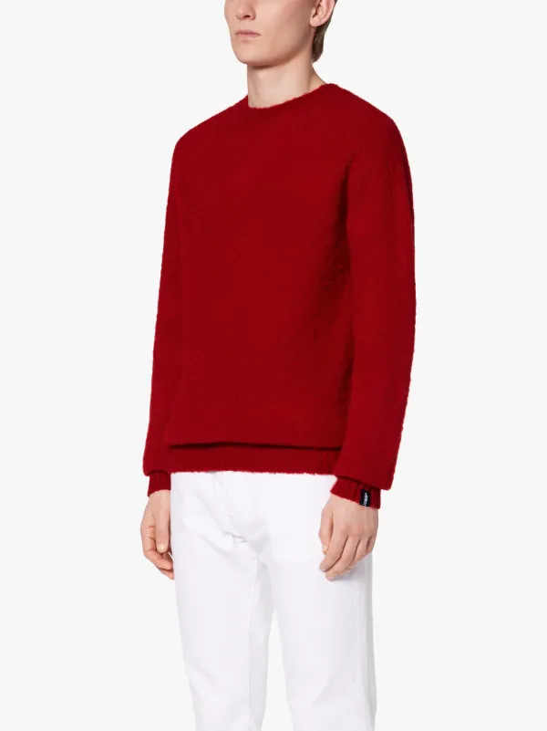 HUTCHINS Red Wool Crew Neck Sweater