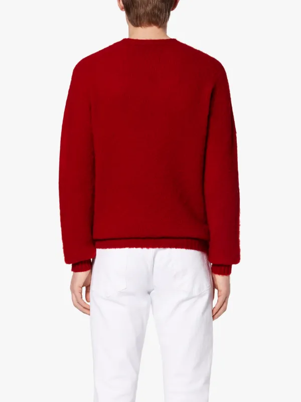 HUTCHINS Red Wool Crew Neck Sweater