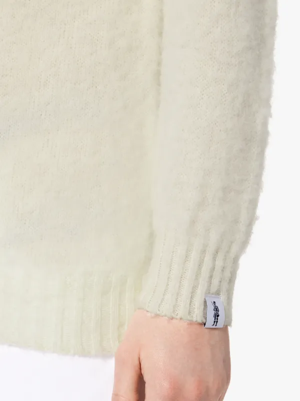 HUTCHINS White Wool Crew Neck Sweater