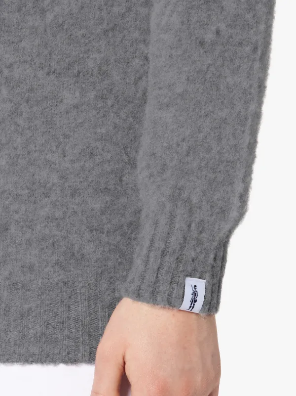 HUTCHINS Grey Wool Crew Neck Sweater