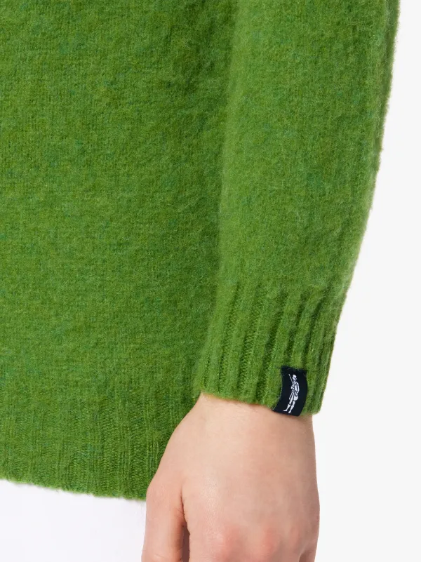 HUTCHINS Green Wool Crew Neck Sweater