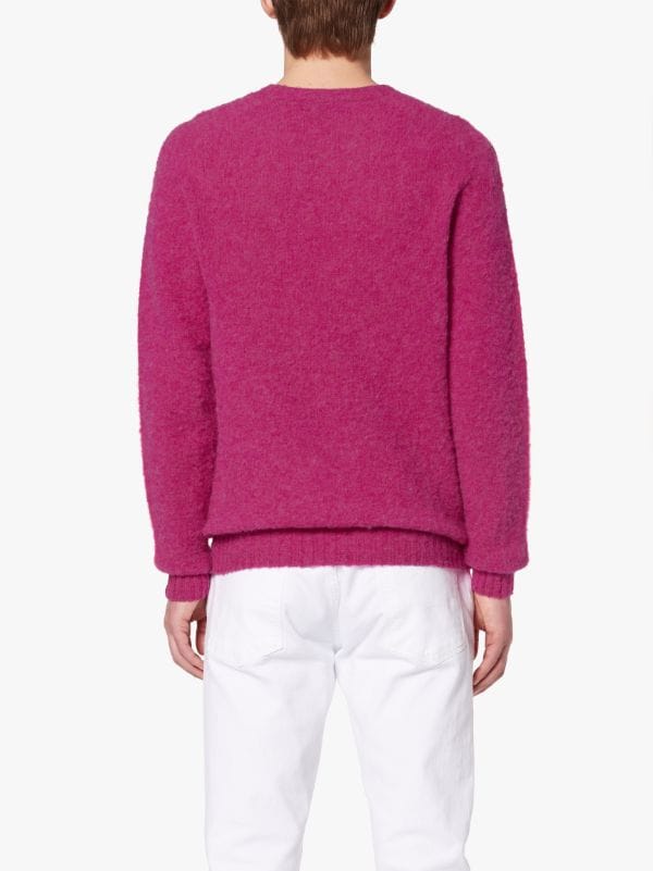 HUTCHINS Pink Wool Crew Neck Sweater