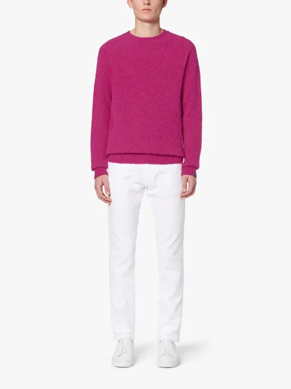 HUTCHINS Pink Wool Crew Neck Sweater
