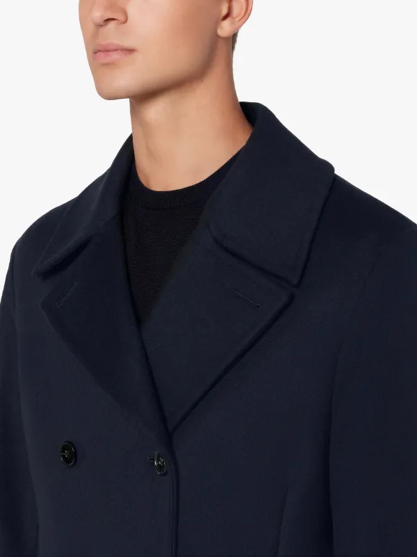 DALTON Navy Wool & Cashmere Pea Coat | GM-1075F