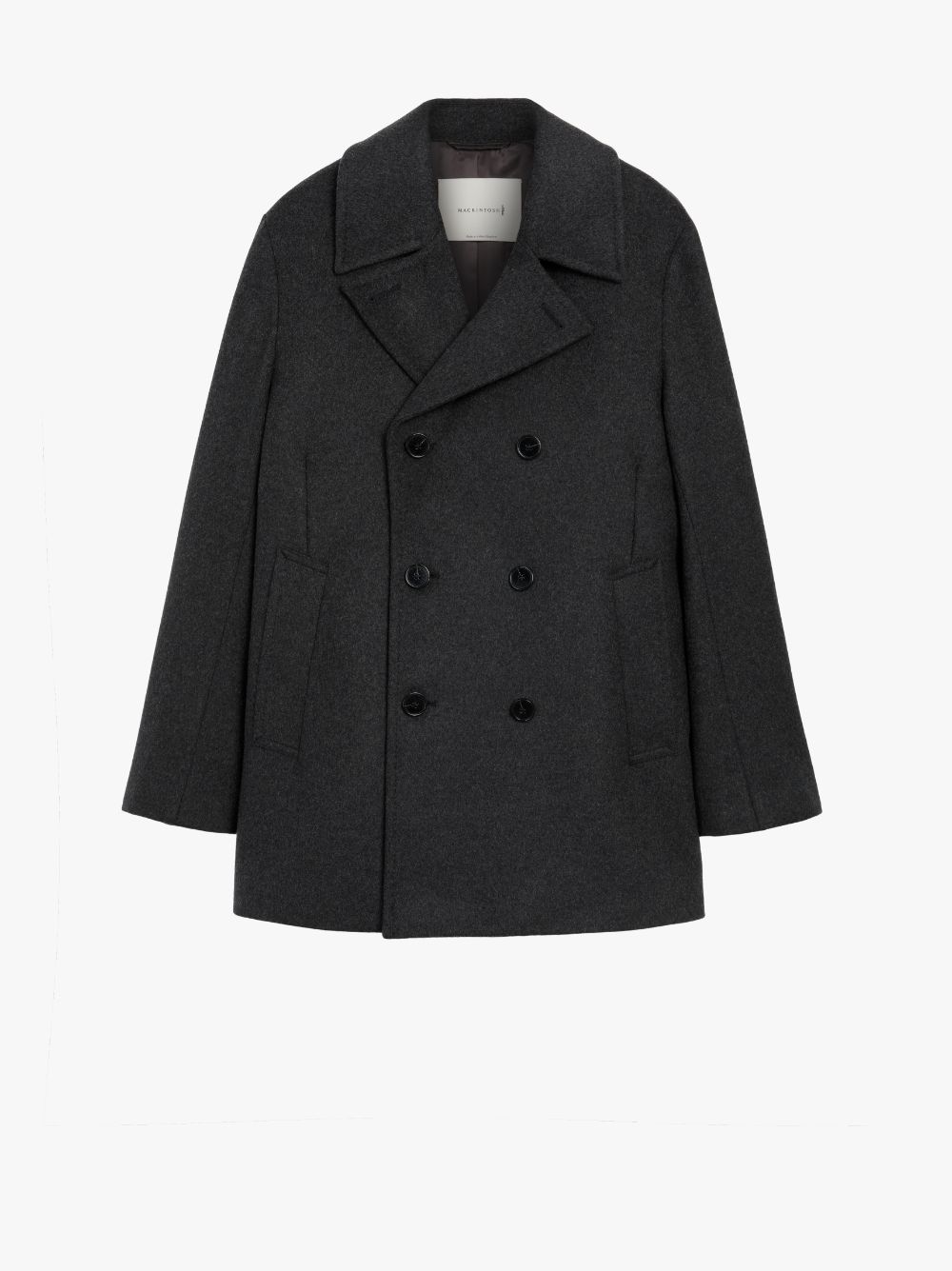 DALTON Charcoal Wool & Cashmere Pea Coat | GM-1075F | Mackintosh