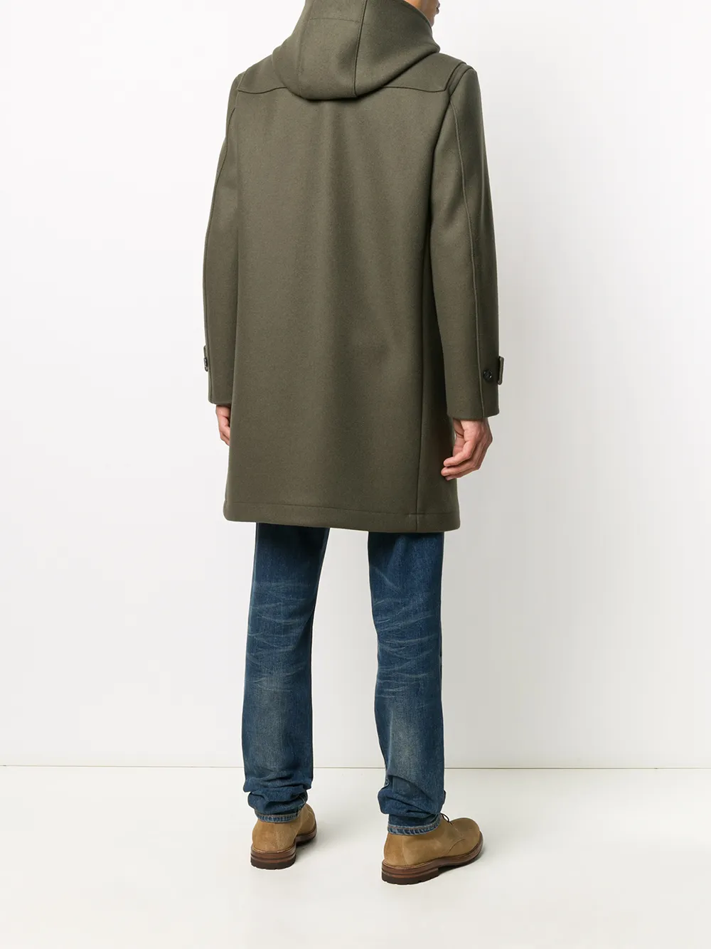 Shop Mackintosh Weir Hooded Duffle Coat In Green